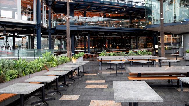 The Squire's Landing brewhouse and restaurant at the overseas passenger terminal is closed and empty. Picture: Getty Images