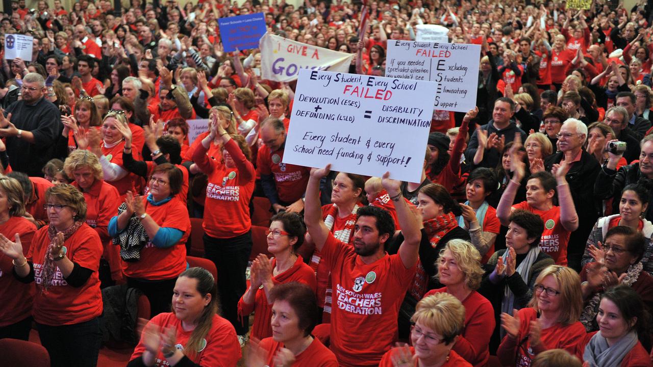 The last time NSW teachers went on strike was in 2012. Picture: AAP Image/Paul Miller.