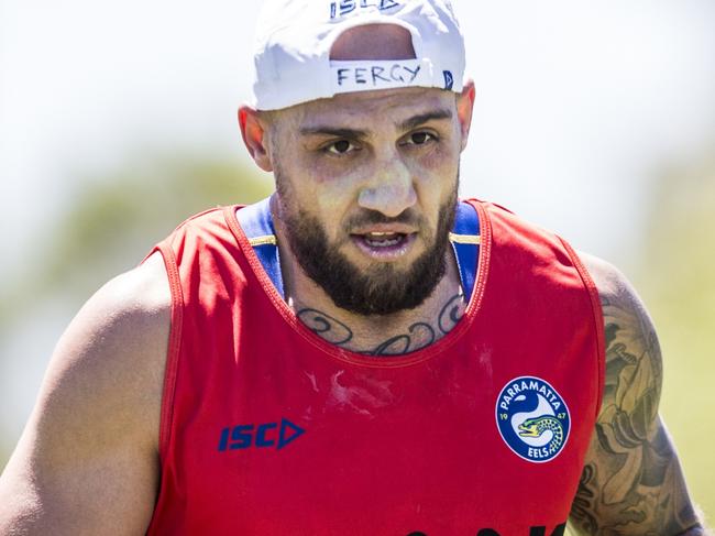 Parramatta Eels star Blake Ferguson at training. Picture: Benjamin Cuevas