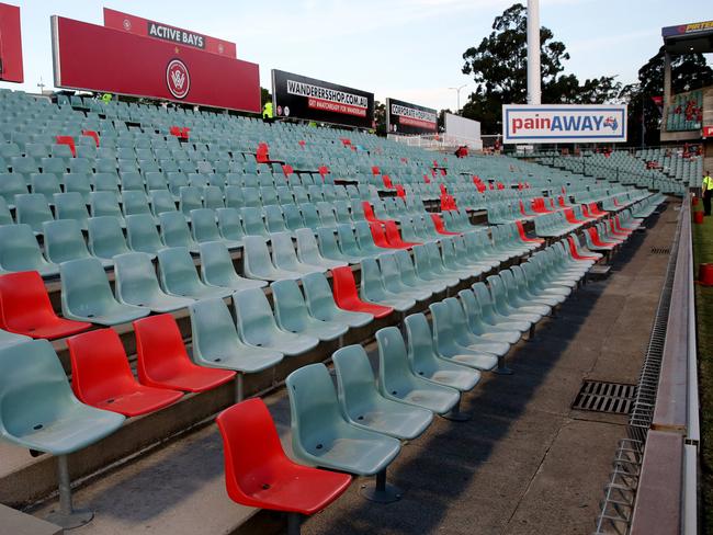 The Western Sydney Wanderers would like to see rail seats at the new stadium. Picture Gregg Porteous