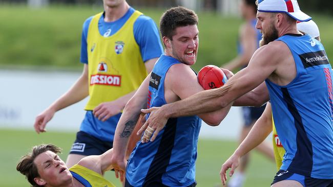 Bailey Williams shrugs a tackle. Pic: Michael Klein