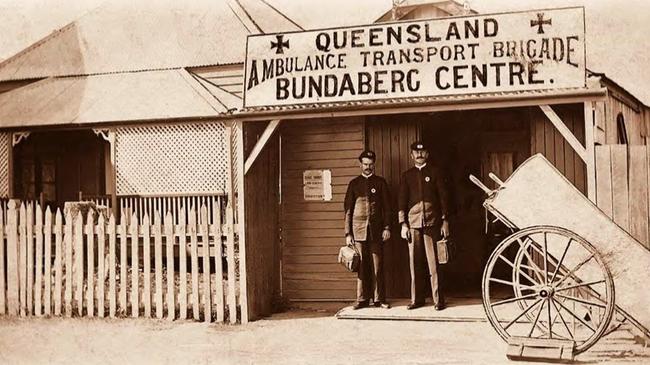 Queensland Ambulance Transport Brigade, 1908. Bundaberg’s early ambulance services included a horse-drawn carriage for rapid response to emergencies. Source: John Oxley Library, State Library of Queensland