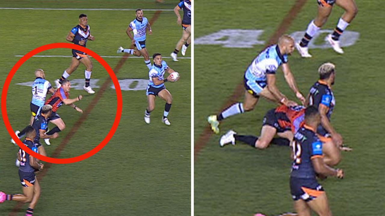 Sharks star cops bizarre NRL ban for referee collision that cost possible try