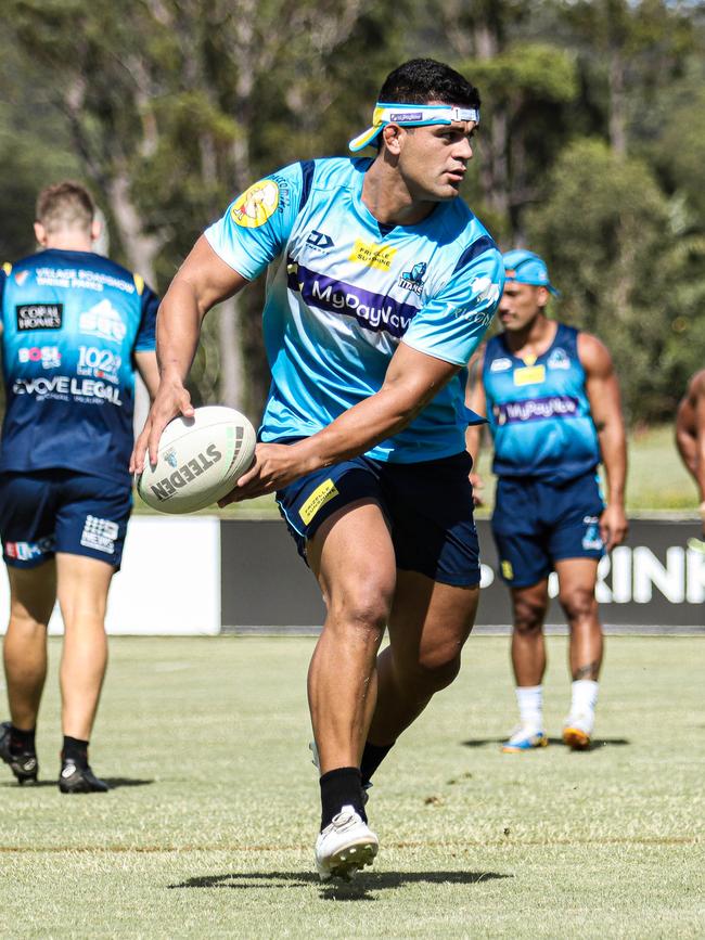 David Fifita training on the Gold Coast.