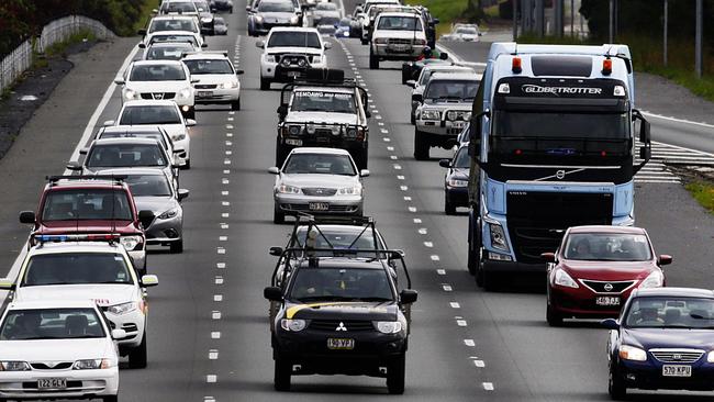 Traffic on the Bruce Highway is at a standstill. Photo Lachie Millard