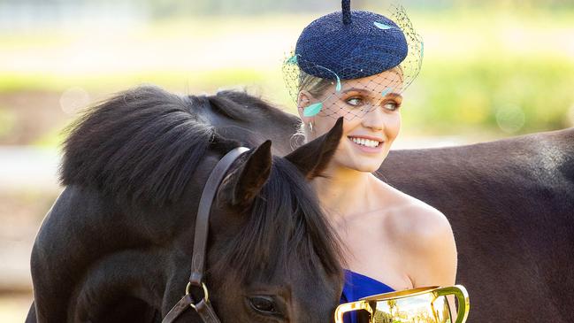 Lady Kitty Spencer with 2019 Melbourne Cup runner Prince of Arran. Picture: Mark Stewart