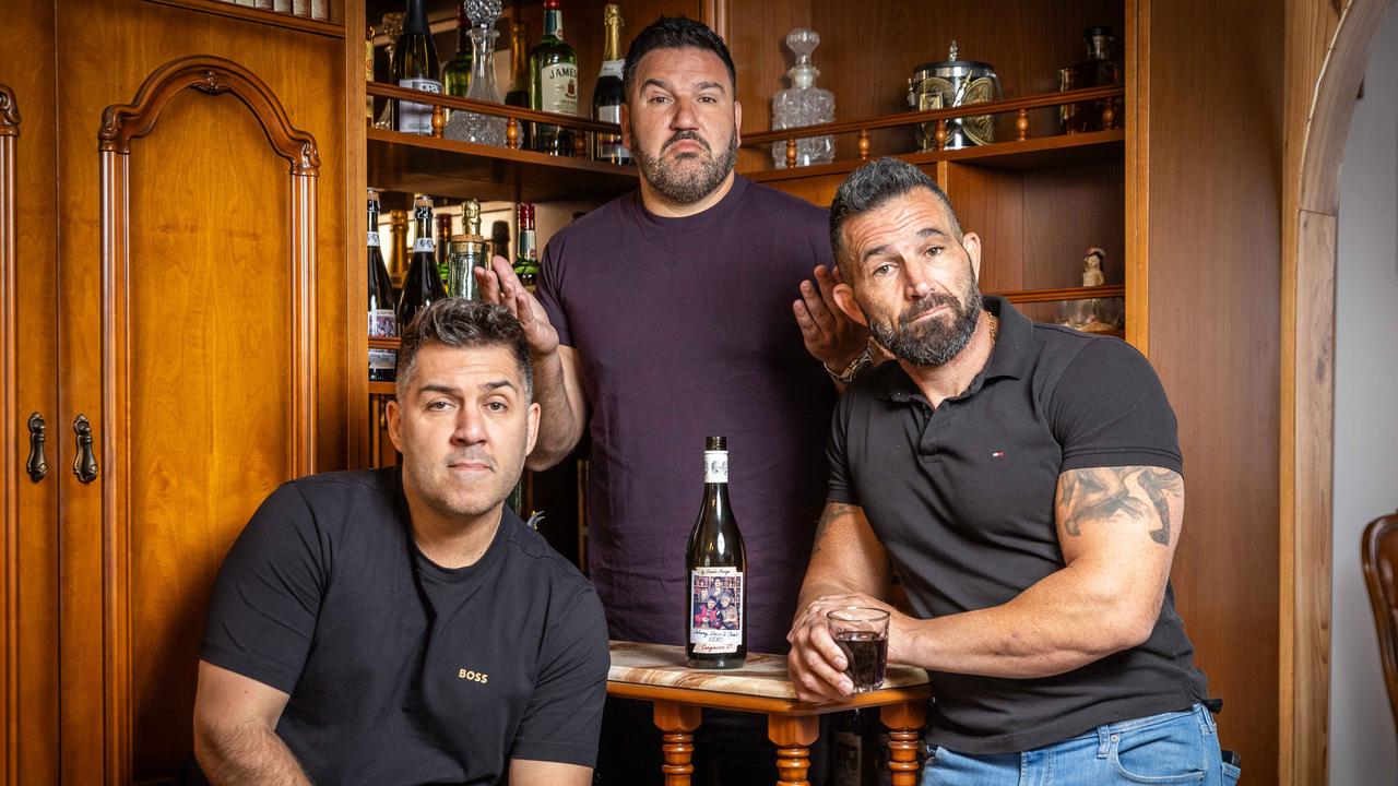 Brothers Carlo and Joe Salanitri, and their best friend, Andrew Manfre, are successful comics and restaurateurs. Picture: Jake Nowakowski