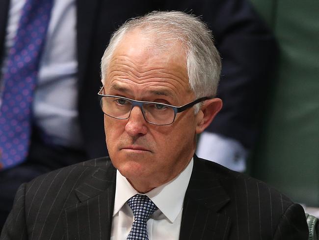 PM Malcolm Turnbull in Question Time in the House of Representatives Chamber, at Parliament House in Canberra. Picture Kym Smith