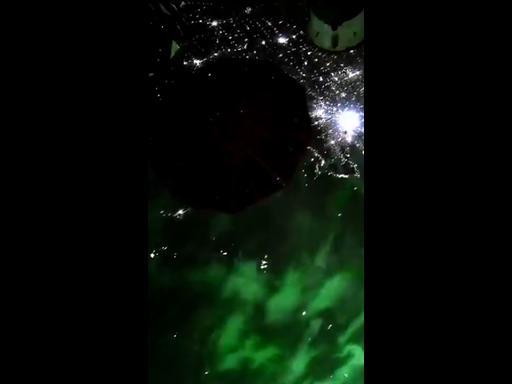 International Space Station Gets Unusual View of Intensely Green Aurora