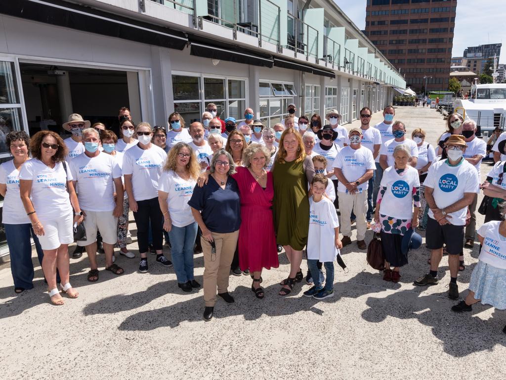 Members of The Local Party gather at the Hobart waterfront to launch the party's full Senate ticket. Picture: Supplied