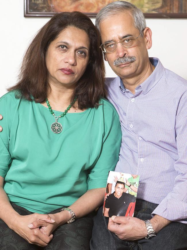 Parents Reva and Jayant are desperate for answers over their son’s death. Picture: Sarah Matray