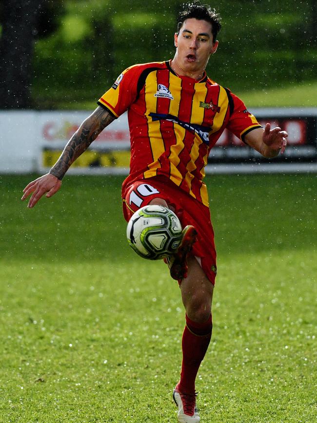 South Adelaide’s star off-season recruit Liam Wooding in action for MetroStars last campaign. Picture: AAP Image/Morgan Sette