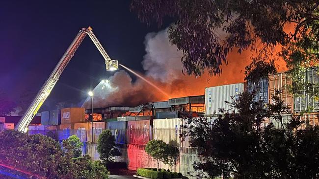 A large factory fire that broke out at Girraween overnight has been contained. Picture: Fire and Rescue NSW