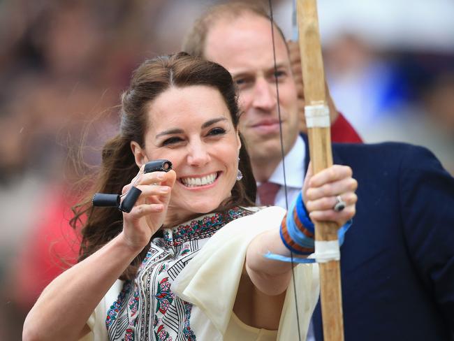 Kate-niss at an archery demonstration in Paro, Bhutan in April 2016. Picture: Chris Jackson/Getty Images
