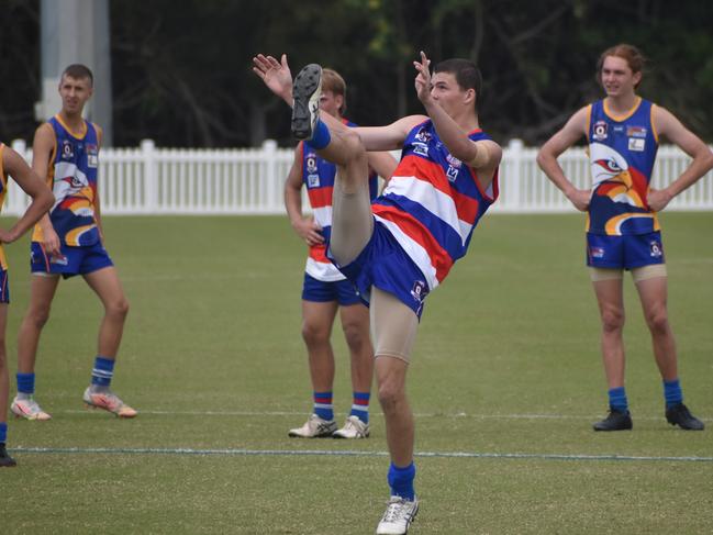 Tyler Smith in the Bakers Creek Tigers v Mackay City Hawks womens AFL grand final at Magpies Sporting Club, Mackay, September 11, 2021. Picture: Matthew Forrest