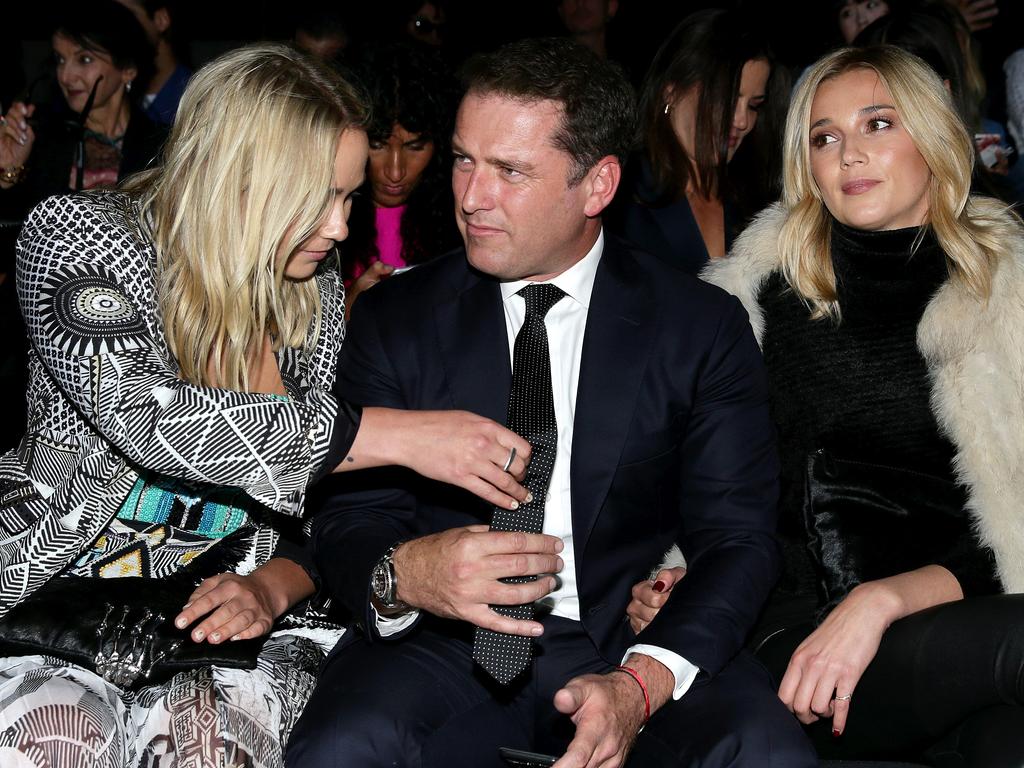 Jade sitting front row at Mercedes-Benz Fashion Week with Stefanovic and Jasmine. Picture: Jonathan Ng