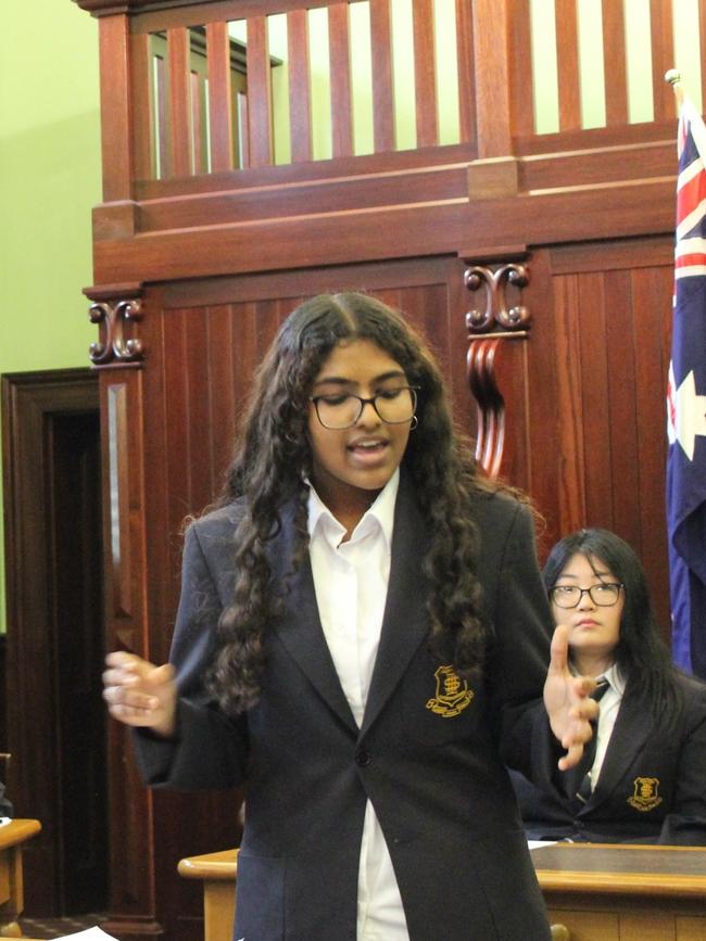 Glenunga International High School debater Samhita. Picture: Supplied