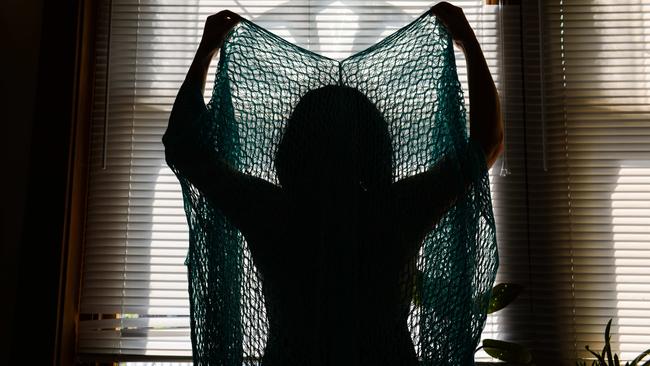 31-year-old street-based sex worker Cassie is a mum-of-three and an avid knitter. Picture: Brenton Edwards