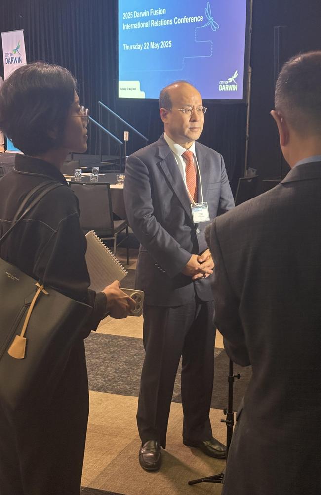 Chinese ambassador to Australia Xiao Qian in Darwin last week. Picture: Thomas McLean