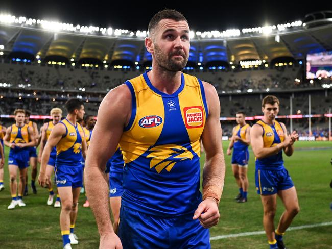 Darling’s longtime coach Adam Simpson says the 191cm forward is one of the most durable key position players he has seen. Picture: Daniel Carson / Getty Images