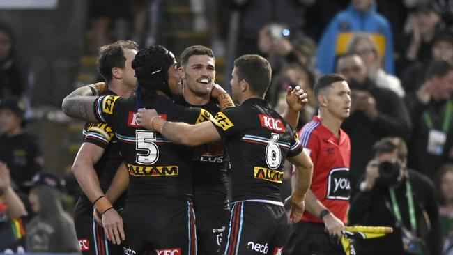 Panthers are 80-minutes away from a fourth straight grand final appearance after cruising past the Warriors. Picture: NRL Imagery.