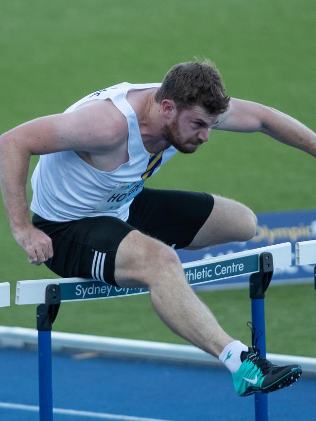 Tokyo Olympian Nick Hough from Bella Vista in the 110m hurdles.