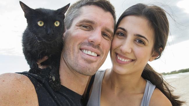 Nathan with her owners Rian Crandon and Melissa Pietrobuono.