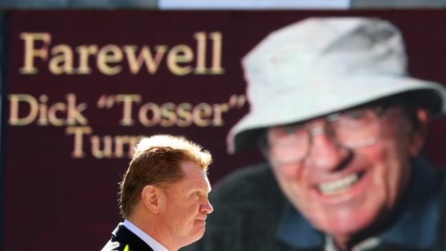 Vautin at the memorial service for Dick “Tosser” Turner at Lang Park in 2008.