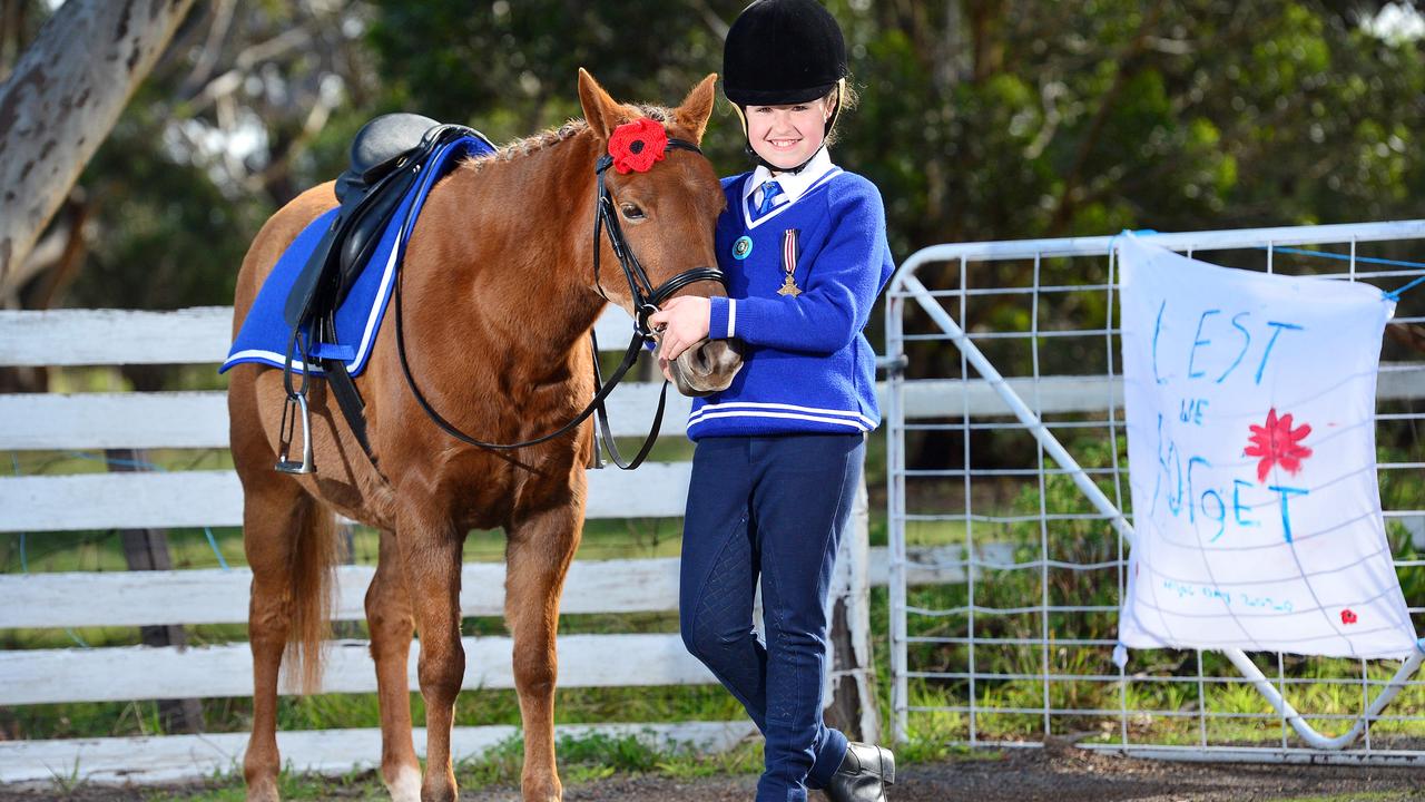 Clare, 9, on her pony Farrah. Picture: Nicki Connolly