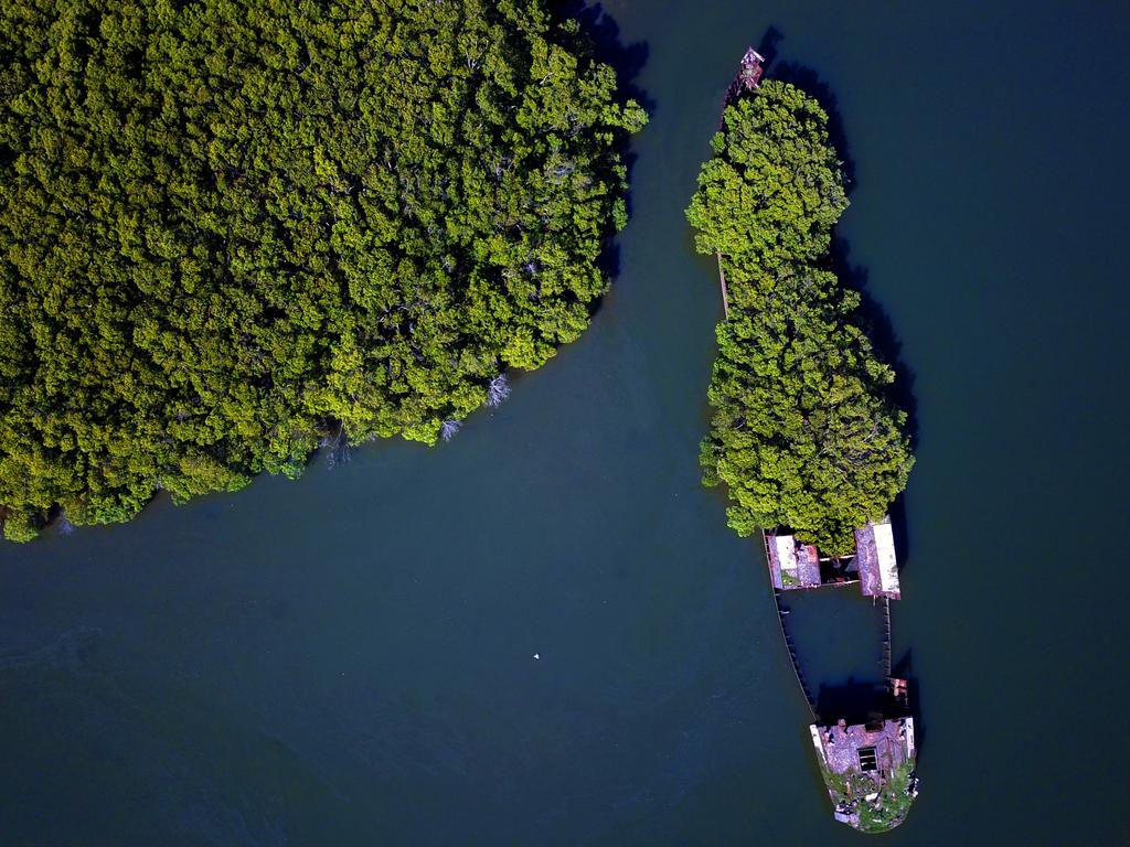 Shipwrecks in Homebush Bay. Picture: Toby Zerna