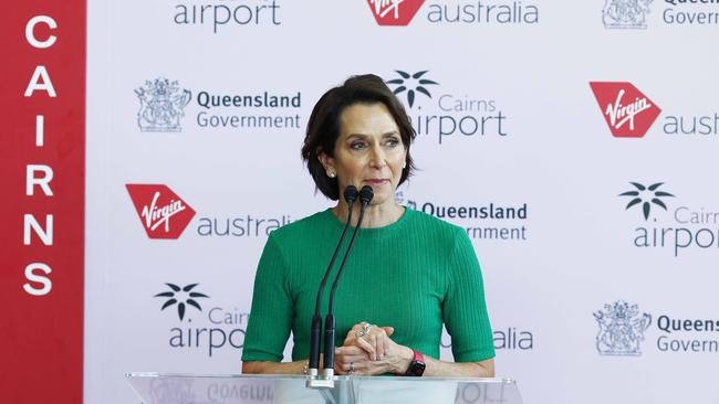 Virgin Australia CEO Jayne Hrdlicka offered her “warm congratulations” to Vanessa Hudson following the news of her appointment as the next Qantas CEO. Picture: Brendan Radke