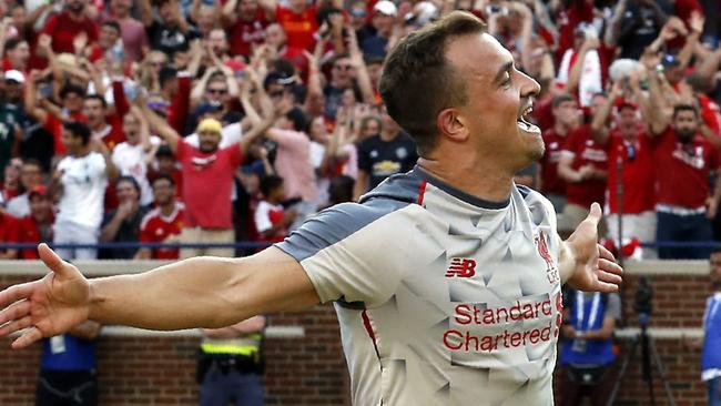 Xerdan Shaqiri opened his Liverpool account with a bicycle kick goal against Manchester United in pre-season.