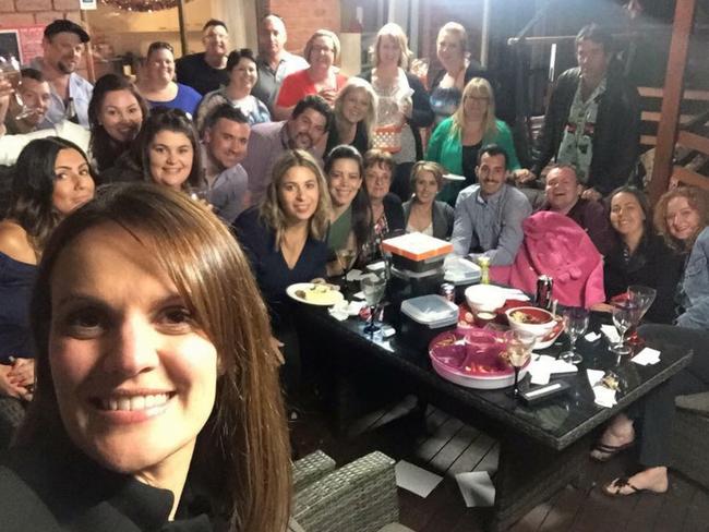 Leisa Willson (left) took the group selfie at last year’s party. Picture: Facebook.