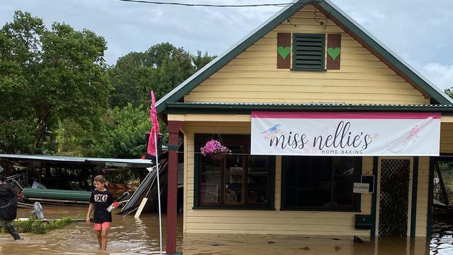 Miss Nellie’s amid the floodwaters in Kendall on Friday.