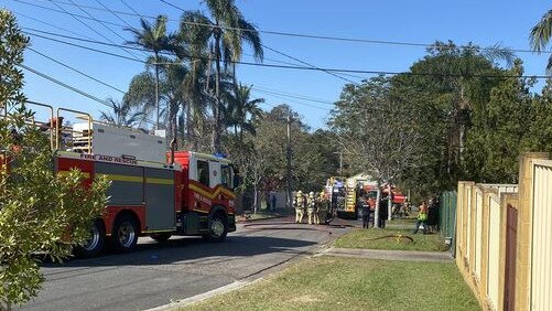 The scene of the Slacks Creek fire. Picture: Ally Bea Raison