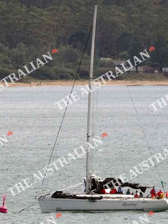 Retired super yacht Bowline at Batemans Bay, NSW. Picture: Alex Coppel