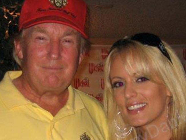 Donald Trump with Stormy Daniels in a 2006 photo uploaded to her MySpace account. Picture: Supplied