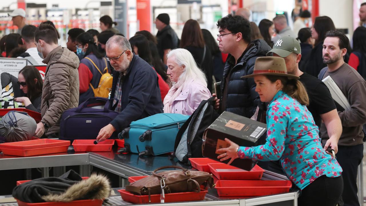 Two airports in England have scrapped the 100ml liquid limit thanks to technology also being rolled out in Australia. Picture: NCA NewsWire / David Crosling