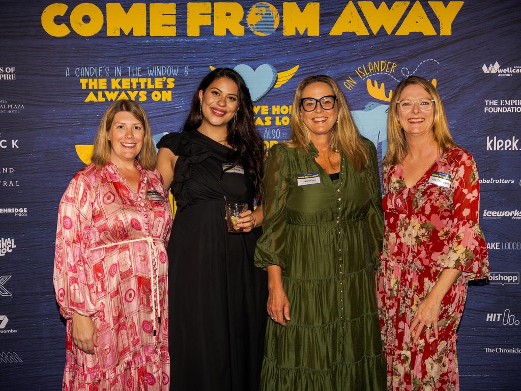 At the opening night function for The Empire's Come From Away are (from left) Sara Kenealy, Jaye Purea, Tracey Ford and Julie Thompson at The Rock, Friday, March 14, 2025. Picture: Hey Media