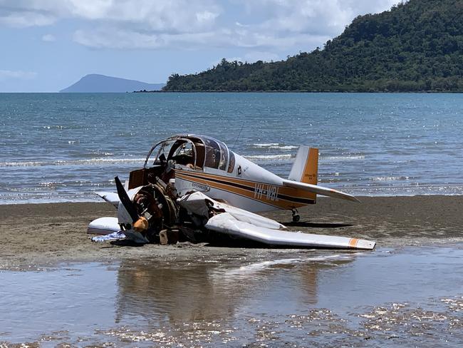 Fatal plane crash at Ball Bay, north of Mackay, on Christmas Eve 2021. Photo: Janessa Ekert