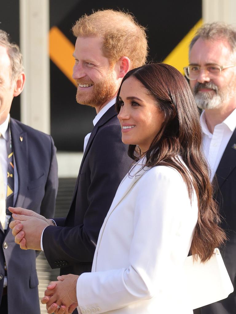 The couple spoke with officals at a reception to mark the start of the Invictus Games in the Netherlands. Picture: Getty Images