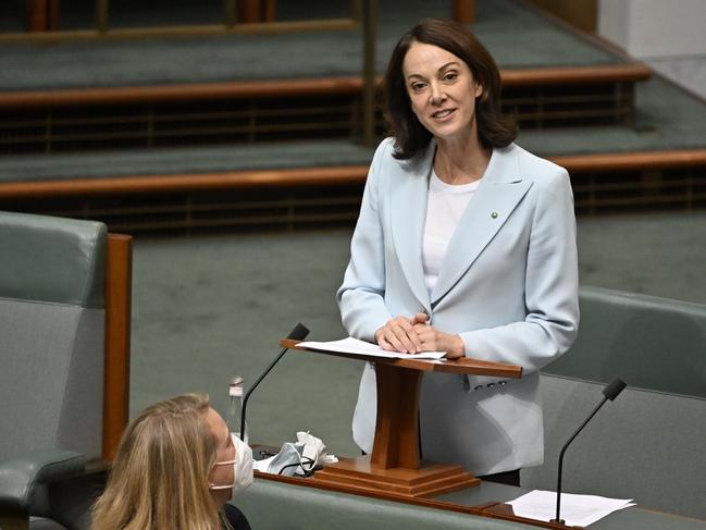 Sophie Scamps, the “teal” MP for Mackellar, makes her first speech to federal parliament in August 2022. Picture: Supplied