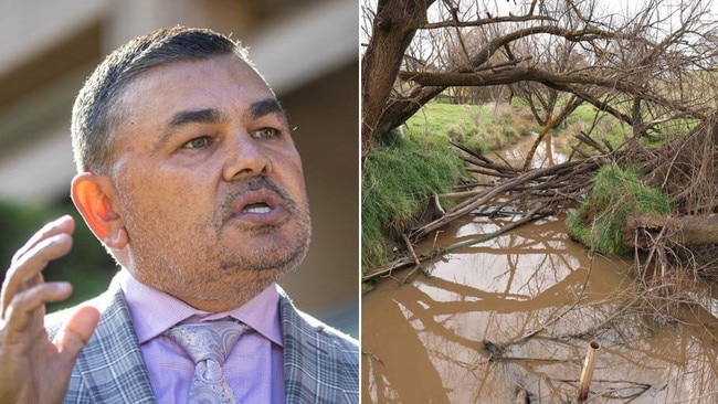 Roy Ah-See, former chair of the NSW Aboriginal Land Council , left,  and, right, the area that has been opposed to put a tailings dam due to it being of cultural significance. Pictures: News Corp.