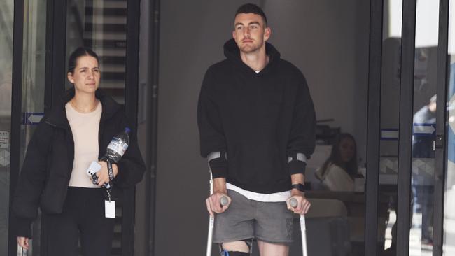 Collingwood’s Dan McStay has suffered an ACL injury and will likely miss the 2024 season. Picture: Andrew Henshaw