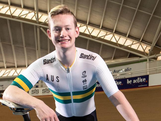 Australian cyclist Tom Cornish at the Super-Dome in Adelaide SA.