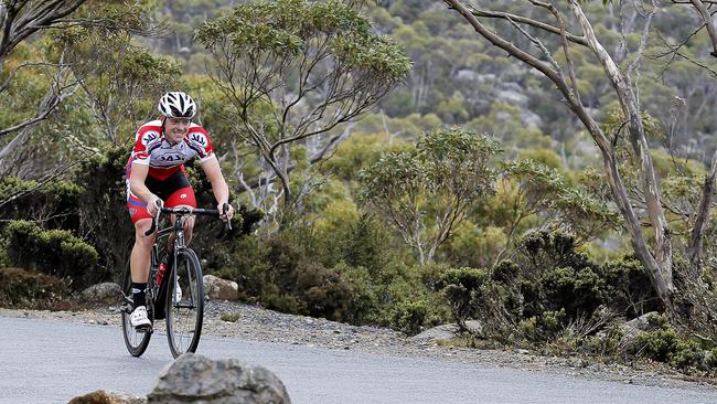 Alexander Edmondson. Stage one of the 2014 Tour of Tasmania bicycle (road cycling) race. Waterworks reserve to the summit of Mt Wellington. Time trial, won by Ben Dyball.