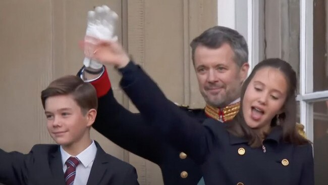 Prince Vincent, King Frederik and Princess Josephine. Picture: Supplied