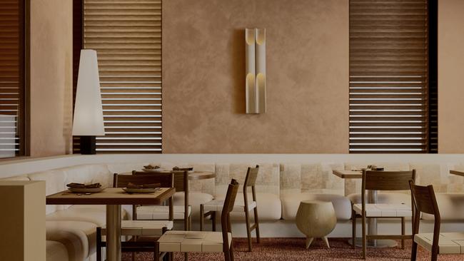 Supplied renders of Tilda, one of the four new venues on offer at the Sofitel Wentworth in Sydney.