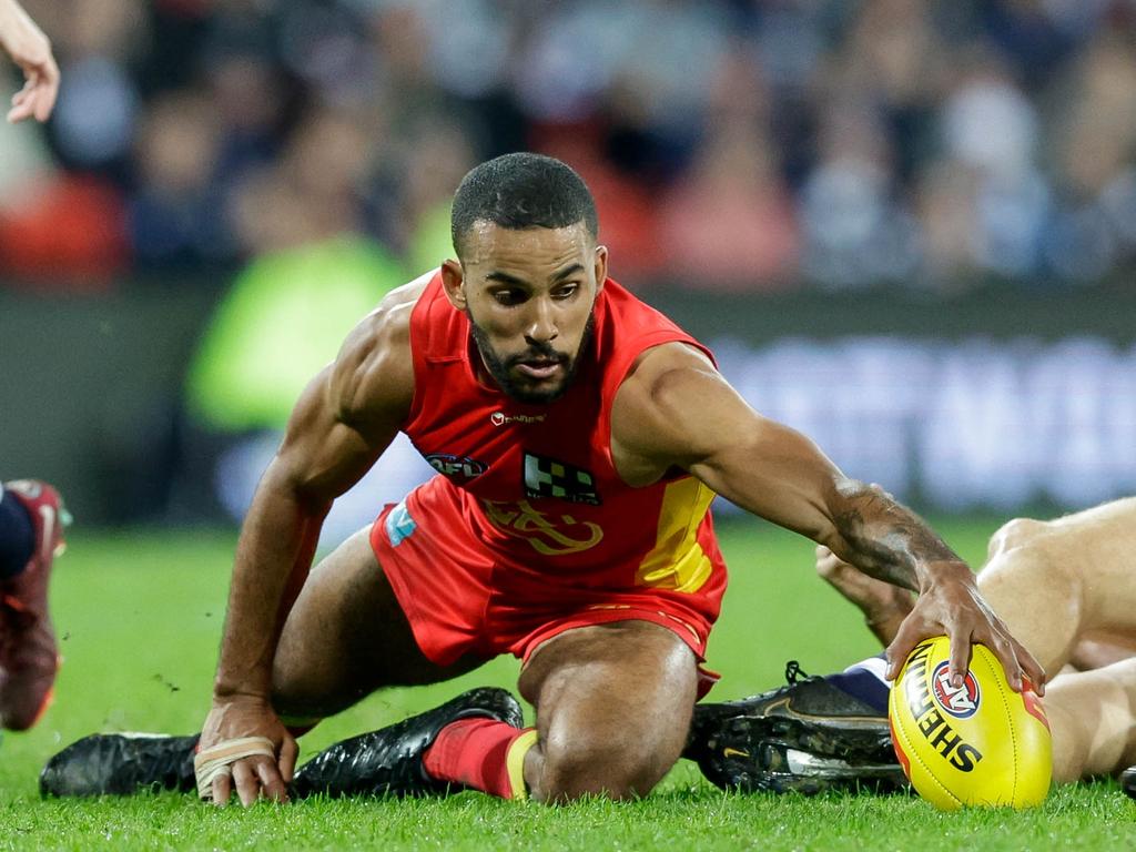 Sun Touk Miller and Oliver could not be separated. Picture: AFL Photos/Getty Images