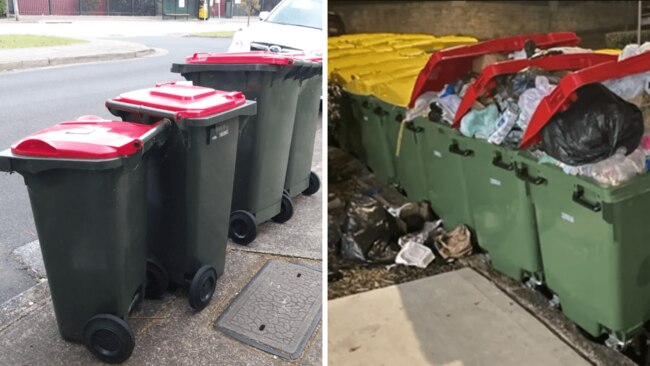 The bins are overflowing for weeks on end. Source: Facebook, Yahoo News Australia